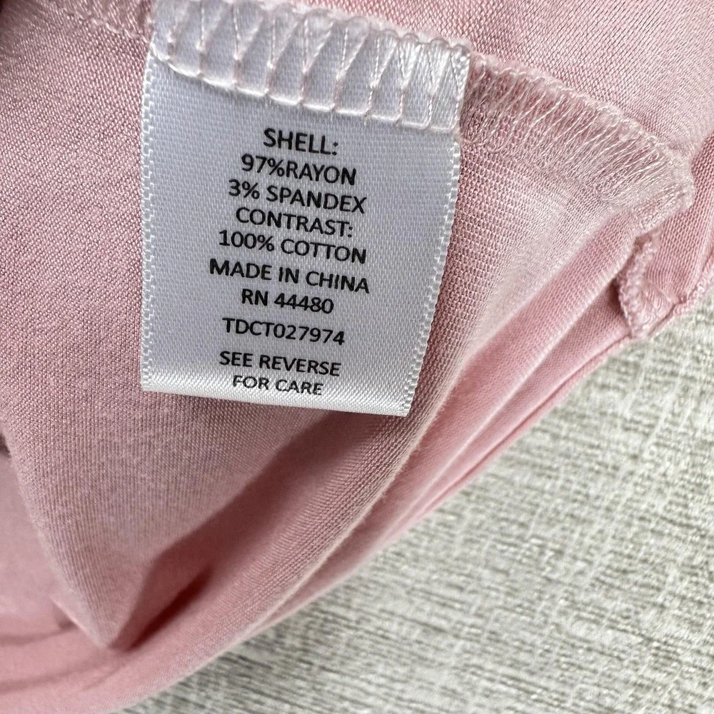Kelly Renée Shirt Womens Large Pink Eyelet Ruffle Flutter Sleeve Knit Top - Picture 6 of 9